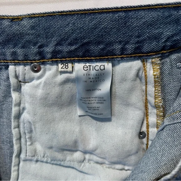 Etica Jeans Eco Friendly High Rise Ultra Baggy Extra Wide Leg Button Fly NWT 28 - Picture 2 of 7